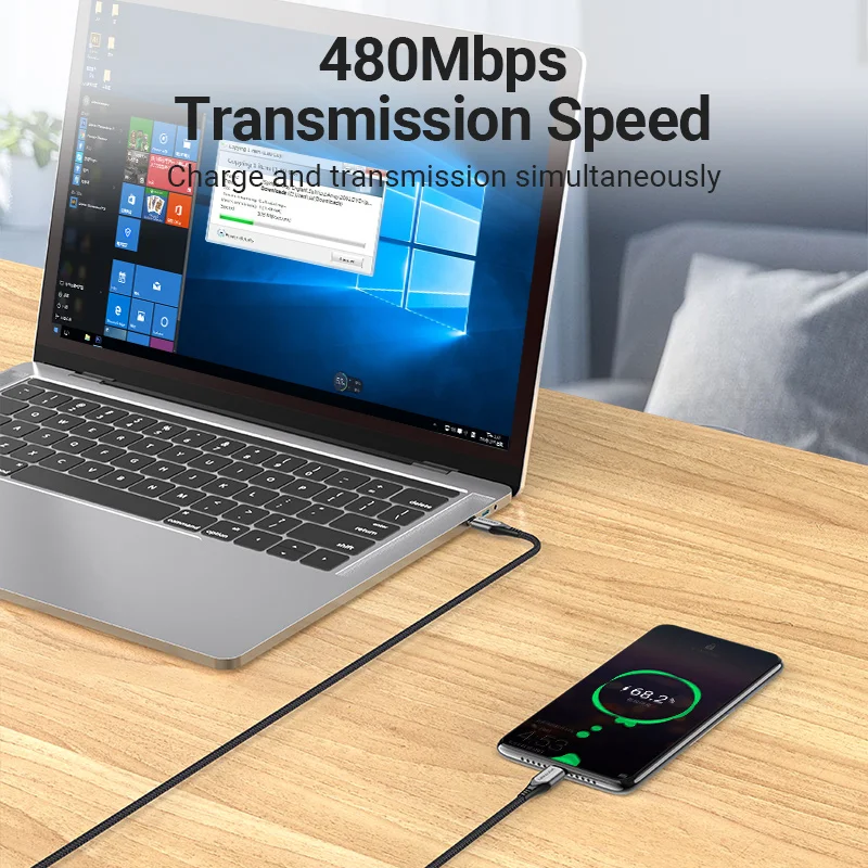 Vention USB C to USB C타입 케이블, 맥북 프로용 고속 충전 4.0, 샤오미 미 10, PD 60W, 100W