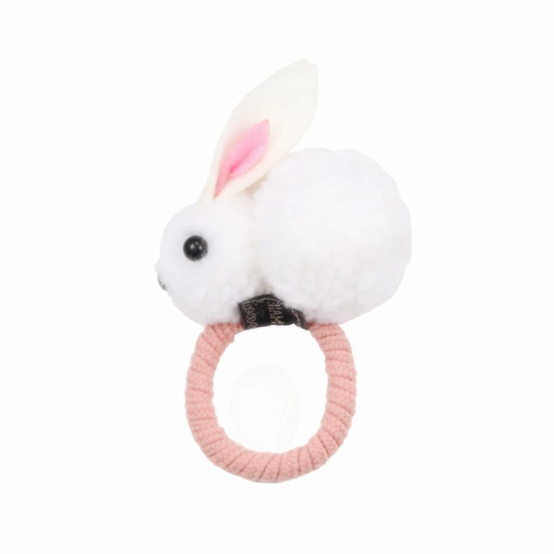 Anneau de cheveux de lapin boule mignonne à la mode, corde de cravate pour femme, bandes de cheveux en caoutchouc élastiques coréennes, corde de cheveux de lapin, accessoires de cheveux pour enfants