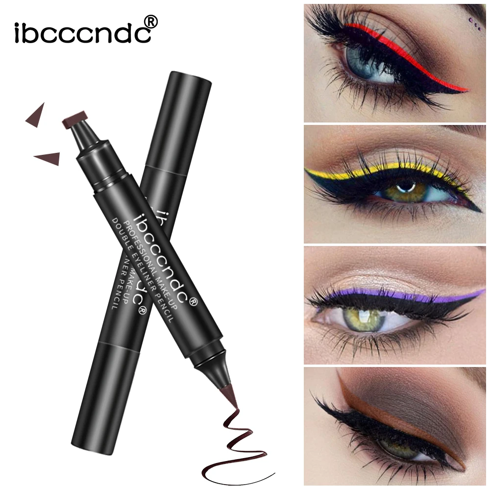 Waterproof Double Head Black Wing Shape Eyeliner Seal Eyeliner Stamp Pencil Cat Eye Cosmetic Makeup Tool Eyes Liner Maquiagem