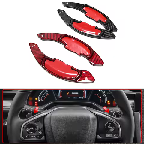 Carbon Fiber Car Steering Wheel Shift Paddle Shifters Extended For Civic 10th 2016-2021 FC FK Sedan Hatchback Coupe Si Type R