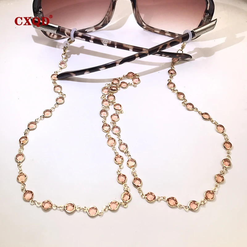 Colorful Crystal Bead Eyeglass Holder Fashion Glasses Chain For Women Eye Accessories Eyewear Straps Cord Sunglasses String Gift