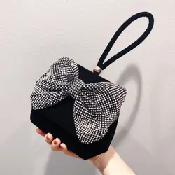 Nuovo arrivo donna donna borsa da festa con diamanti pochette con perline fatta a mano 2021 borsa da sera con farfalla in pelle scamosciata con perline di nuovo colore