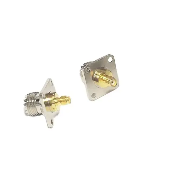 1pc NEW  UHF Female Jack  to SMA  Female Jack  RF Coax Adapter Convertor   4-hole Panel Mount  Goldplated  Wholesale