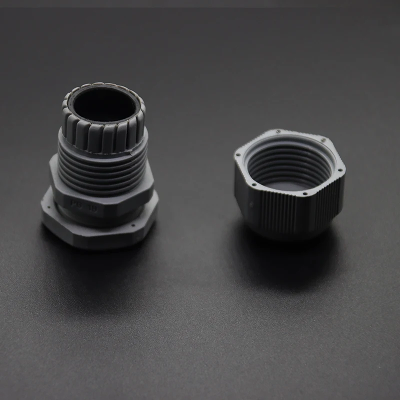 10pcs Waterproof Gray Cable Gland Nylon IP68 Plastic Black Seal Jiont Waterproof Box Outlet Locking Connector PG7 PG9 PG11 PG16