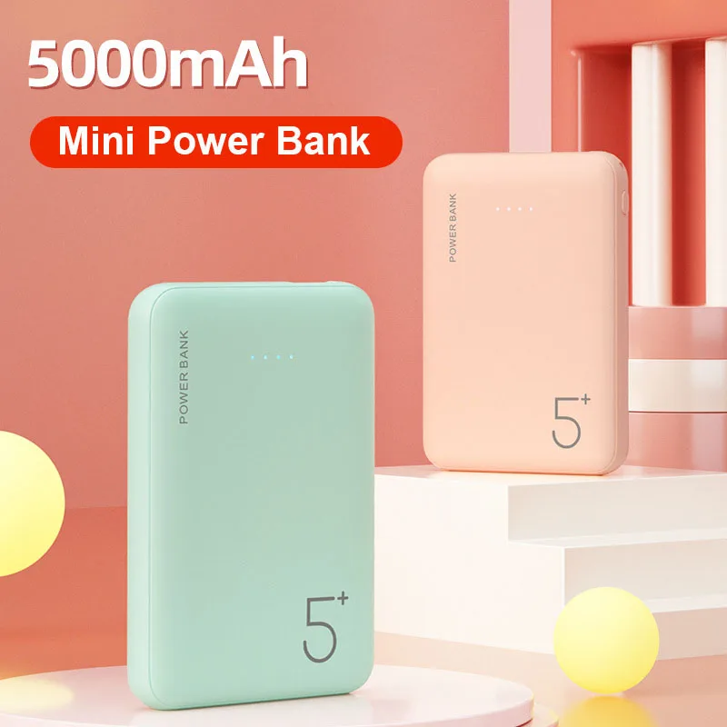 5000mAh Portable Mini Cute Power Bank External Battery Phone Charger Pover bank For iPhone Xiaomi Huawei Samsung Smart Phone