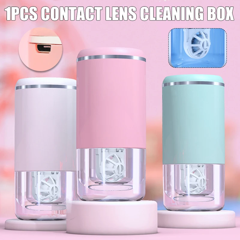 Portable Contact Lens Cleaner Automatic Cleaning Machine USB Charging Fast Vibration Washer Lenses Cleaning Tools Travel Set