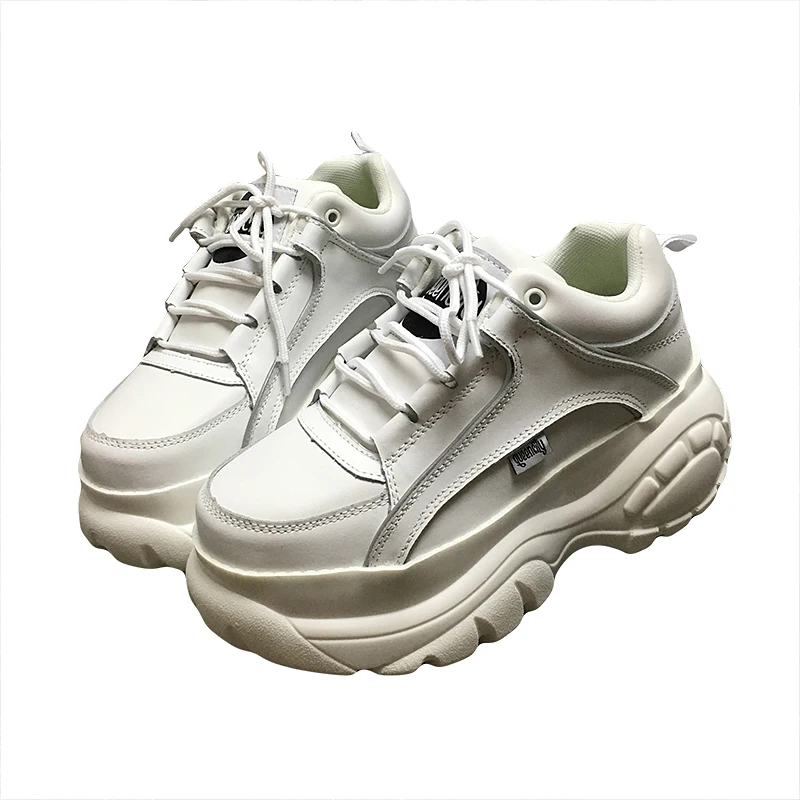 European station muffin shoes women thick bottom 2021 new Harajuku high small white shoes insport wind super-fire sports shoes