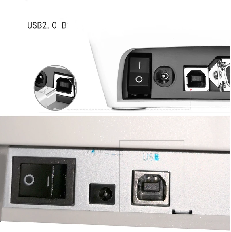 Usb 2.0プリンタケーブルタイプaオスbオスコード1.75メートル/6ftブラックカラー