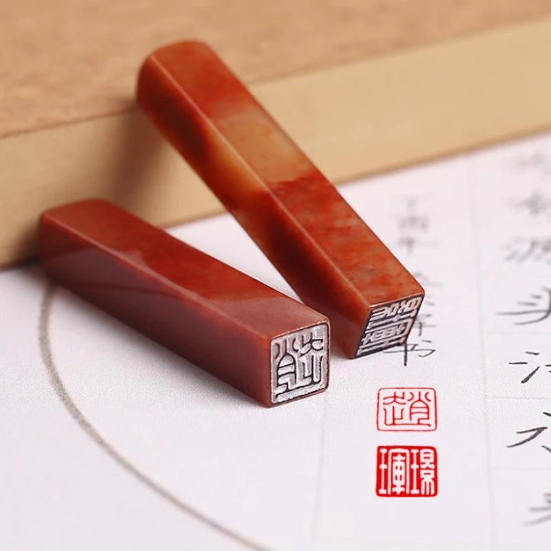 Small Gift Seal Natural Stone Stamps Custom Handmade Chinese Name Stamp Personal Seal For Hard Pen Calligraphy Painting Stamp