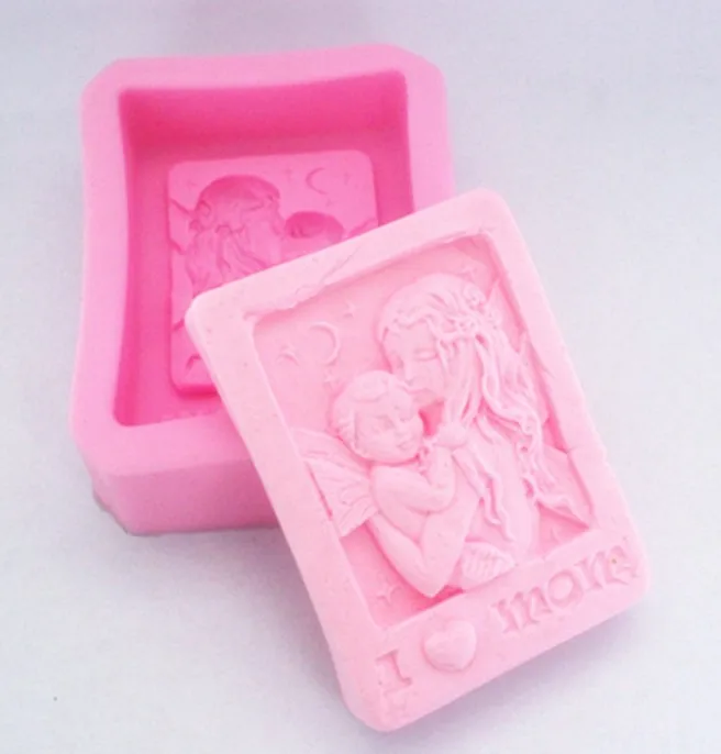 mother holding here baby Love Mom Craft Art Silicone Soap Mold Craft Molds DIY