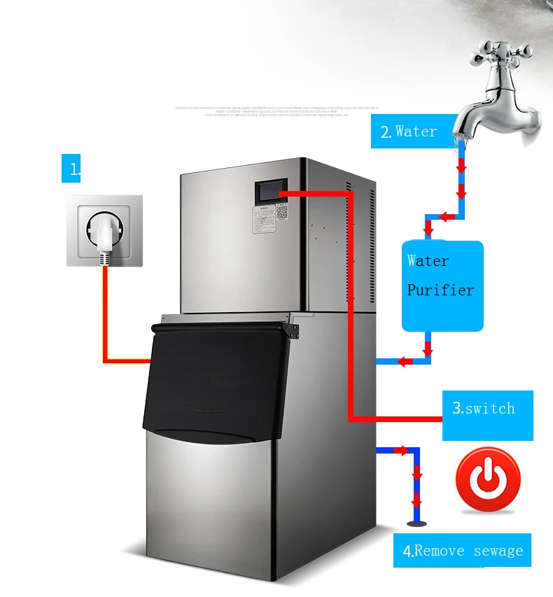 150 кг/24 ч коммерческий льдогенератор ZB-300 Тип Полностью автоматическая машина для изготовления машина вертикальная нержавеющая сталь Электрический льда 220V 0.8KW 1 шт.