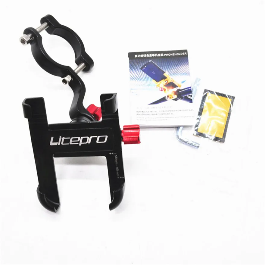 Litepro Adjustable Angle 360 Degree Stand Rotation Mobile Phone Gps Holder Non-Slip Folding Bicycle Cell Phone Handlerbar Holder