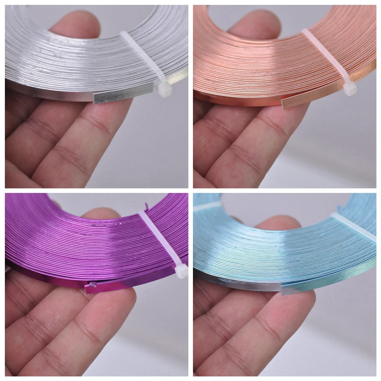 10 metri/rotolo 5x1mm 12 colori filo metallico piatto in alluminio morbido per gioielli che fanno cavo artigianale fai-da-te