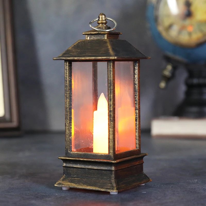 Vintage Castle Lantern świece Led Light DIY wiszące przerażające rekwizyty świeca światło dla domu Bar impreza z okazji Halloween dekoracja