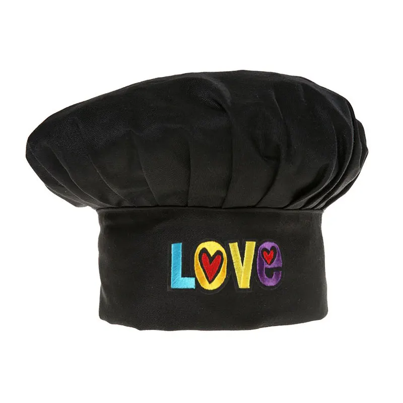 Koken verstelbare chef-kok hoed mannen keuken borduurwerk geplooide elastische hoed catering dames kookpet working cap cap