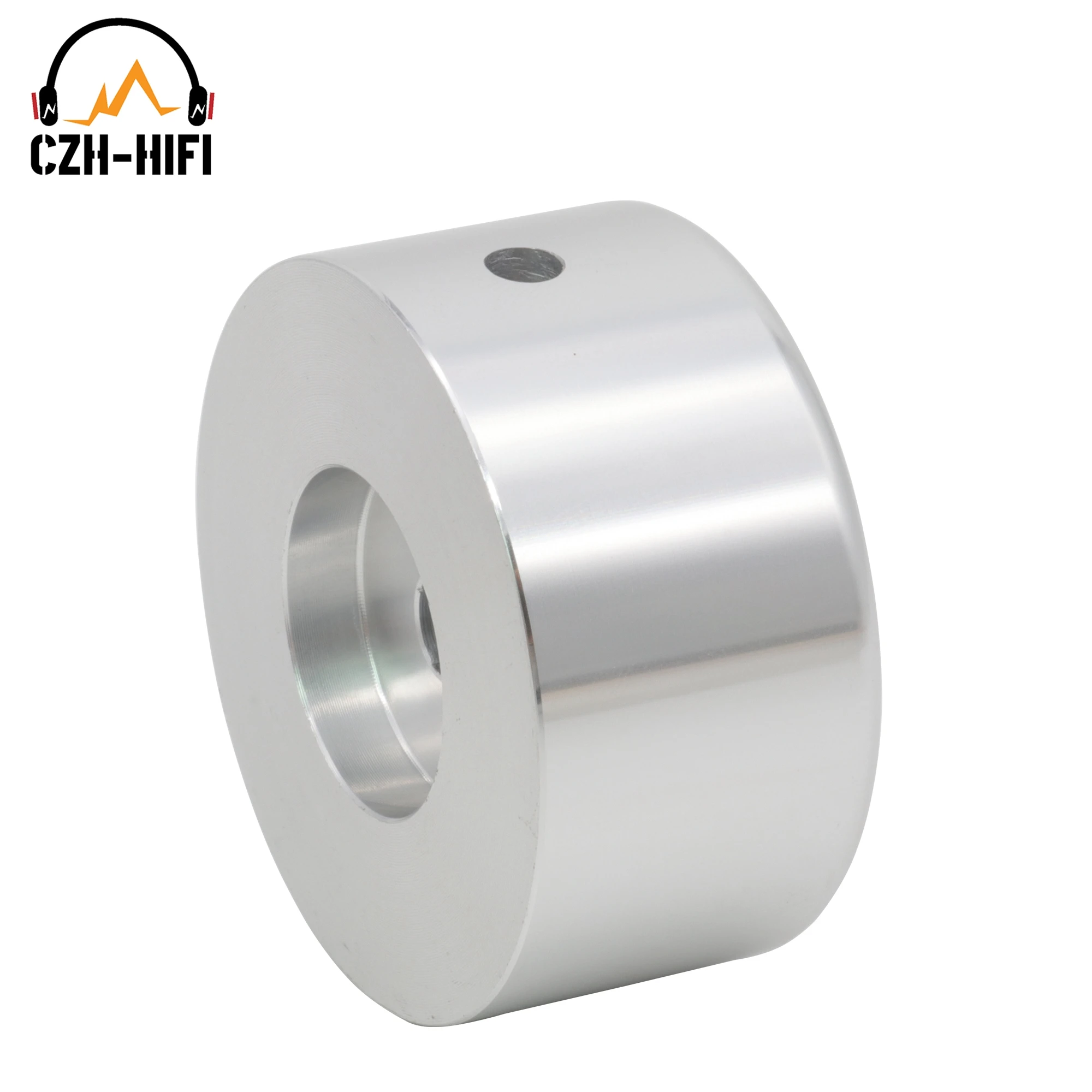 1pc 38mm 44mm cnc bearbeitet schwarz silber massiv aluminium knopf kappe für audio verstärker potentiometer dac cd lautstärke sound diy – Detail 2
