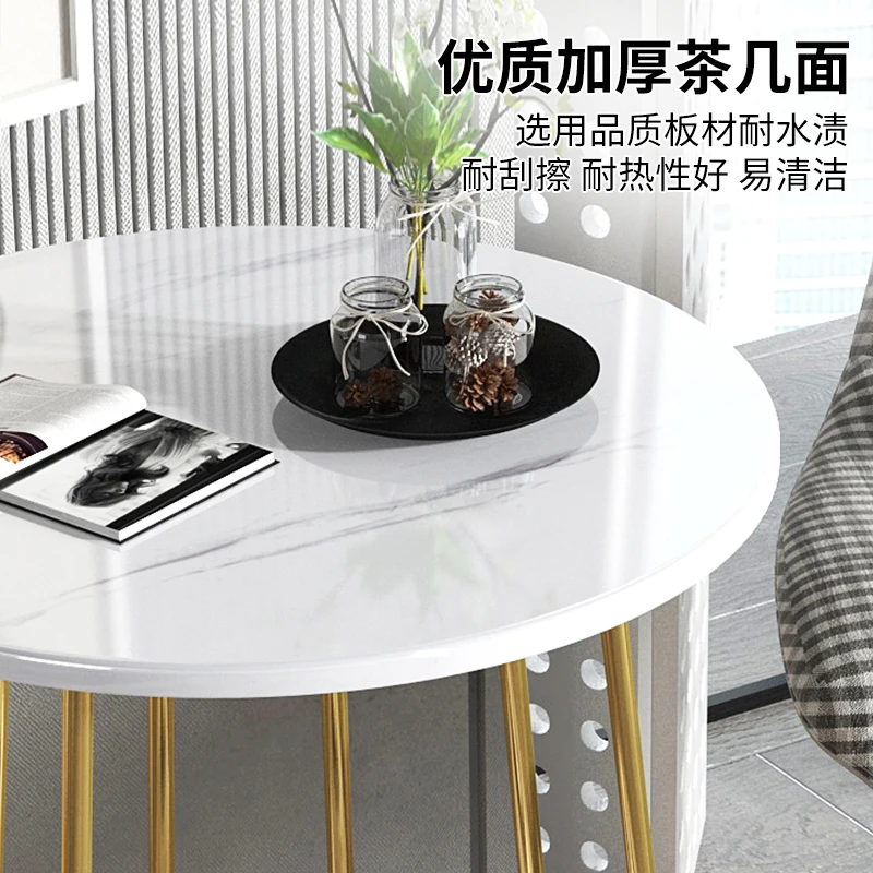 Functional Simple Lounge Tea Stand Small Circular Opulent Storage Night Area Table Perfect for Streamlined Living Quarters