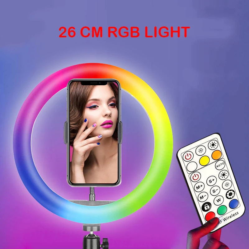 RGB 18inch 14inch 10inch 6inch Photo Ringlight Led Ring Light Phone Lamp Photography Lighting For Youtube Video