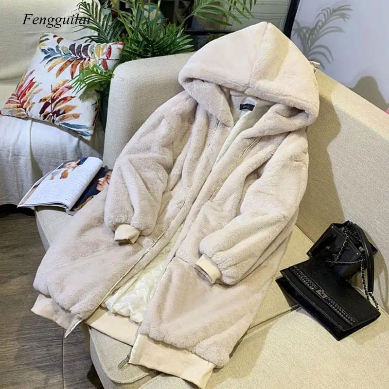 Cappotto invernale oversize in pelliccia sintetica donna Parka lungo caldo giacca in pelliccia sintetica cappotti felpe con cappuccio cappotto