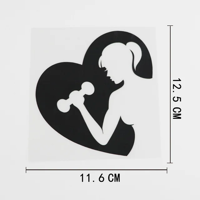 

11.6CMX12.5CM Gym Fitness Club Sport Beauty Girl Vinyl Car Sticker