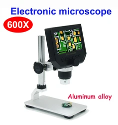 600X デジタル electronicmicroscope ビデオ顕微鏡 4.3 インチ HD 液晶はんだ顕微鏡電話の修理拡大鏡 + スタンド