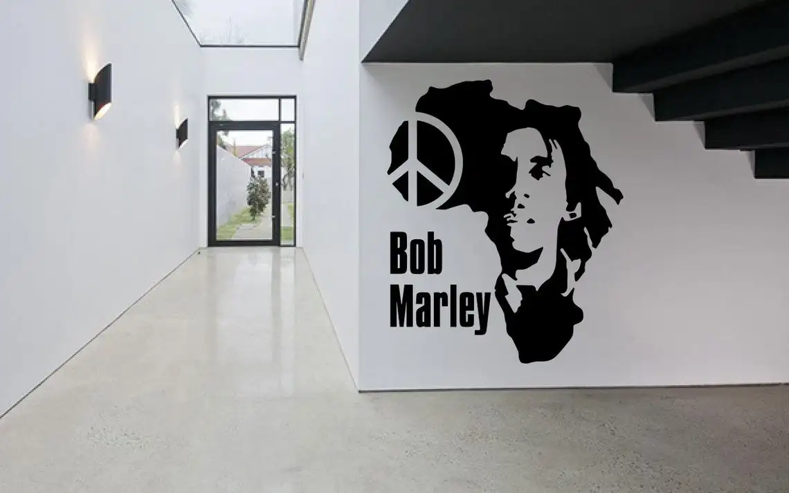 Fashion Music Wall Stickers Bob Marley Musician's Singer Music Room Decoration Vinyl Home Bedroom Mural Art Decoration YY23