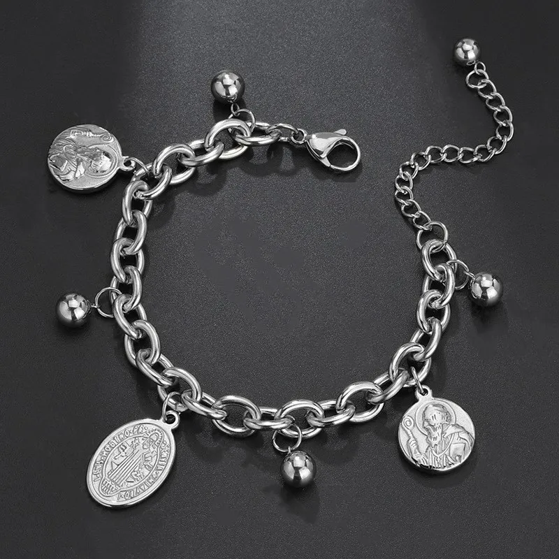 Edelstahl San Benito Charme Armband Katholischen Jesus Kreuz Armband Für Frauen Religiöse Schmuck Geschenk