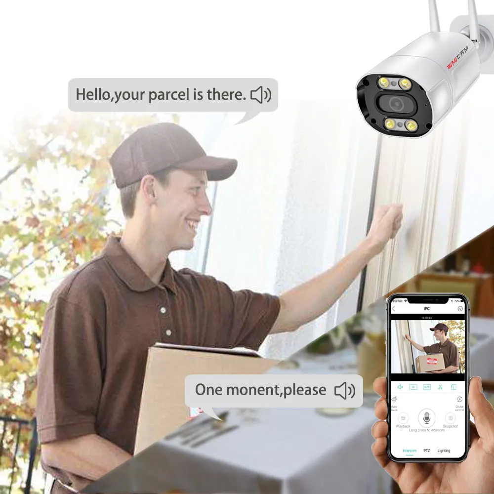 Security Camera Outdoor 5MP WiFi Camera Surveillance Cameras IP Camera with Two-Way Audio IP66 Waterproof Colorfull Night Vision