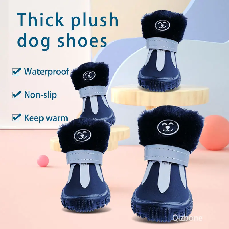 Shoes For Dogs Winter Super Warm For Small Dogs Snow Boots Waterproof Fur Non Slip Chihuahua Shoes Reflective Dog Cover Product