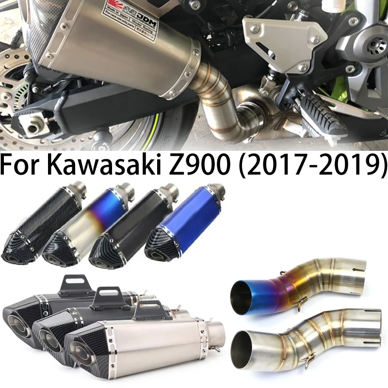 

For Kawasaki Z900 2017 2018 2019 Motorcycle Exhaust Tailpipe Middle Mid Link Pipe Muffler Connect Tube