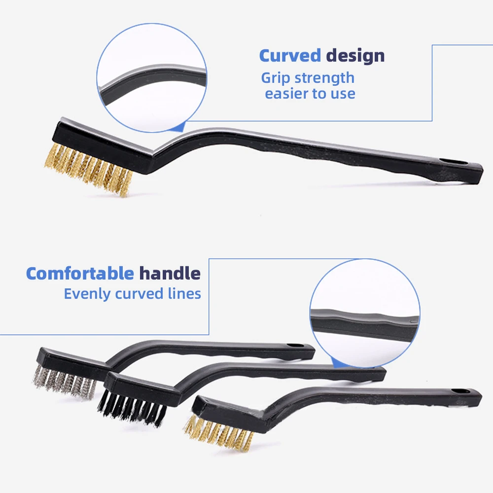 Borstel Set Rvs Messing Draad Borstels Voor Houseold Auto Metaal Roest Remover Cleaning Gereedschap Nylon Tandenborstel Kit