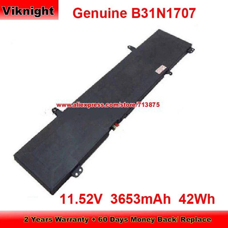 

Genuine B31N1707 Battery for Asus VivoBook 14 X411UA S14 S410UA K410UA X411UF K410UA-EB010R S410UA-AS71 11.52V 3653mAh 42Wh