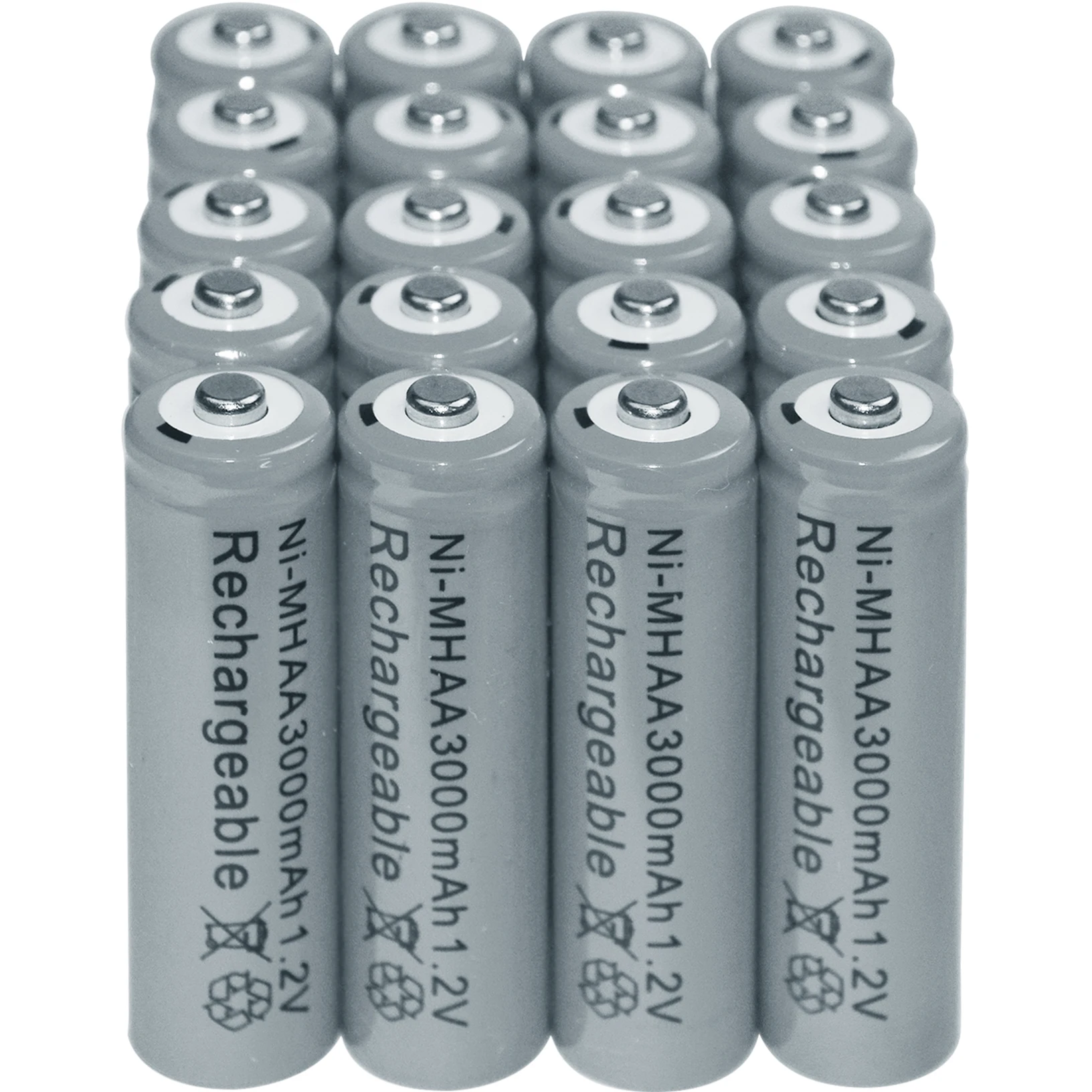 8/16/20/32/40/50 Con AA 3000MAh 2A 1.2 V Ni-MH Màu Xám pin Sạc Dự Phòng Cell Pin Cho MP3 RC Đồ Chơi