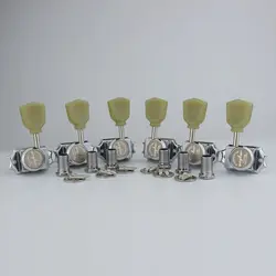 GUYKER Tuning Pegs Deluxe Vintage Style Guitar Machine Heads Locking String Tuners for lespaul Guitar Chrome silvery