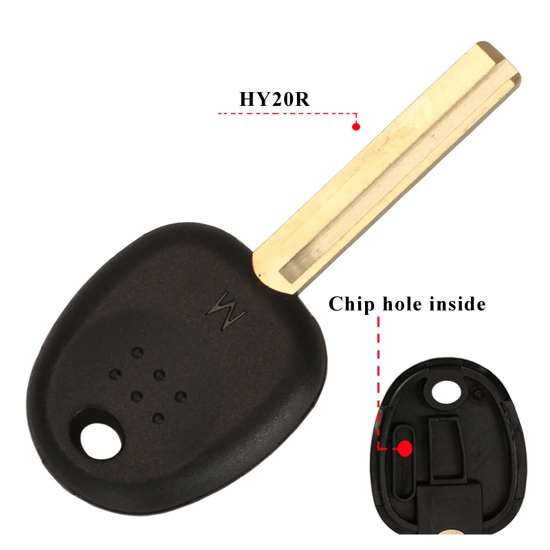 Jingyuqin 10 Stück Ersatz-Transponder-Chip-Schlüsselgehäuse für Hyundai Elantra I20 IX30 für Kia Rio 3 Soul Sportage