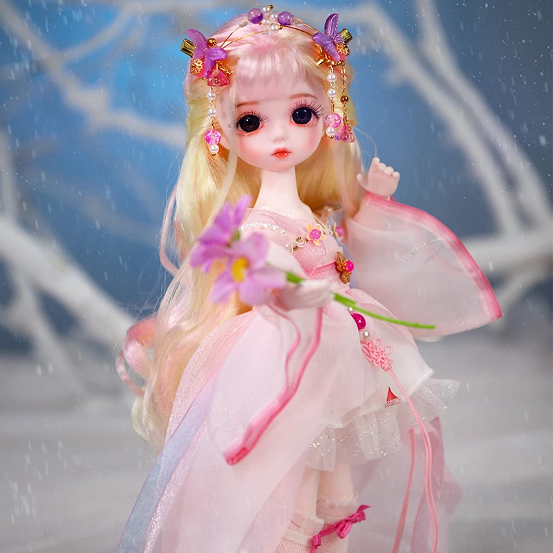 DBS Dream Fairy 1/6 BJD custom make-up 28cm Mechanical Joint doll full set with clothes, shoes, headwear, girl DIY doll