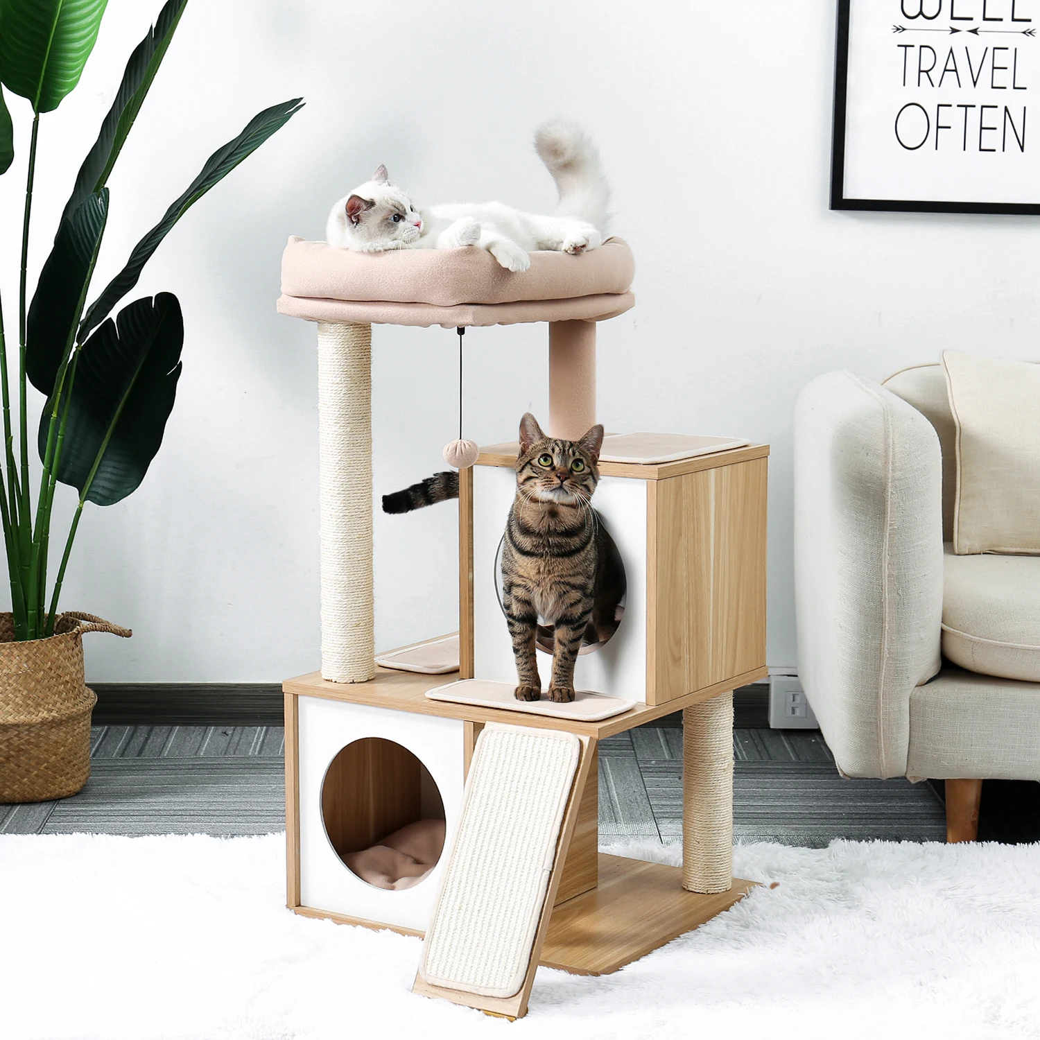 Imagem -05 - Foguete Estilo Gato Árvore Condomínio Arranhando Pós Multi-nível Toalha de Gato Aconchegante Poleiros Escalada Árvore Brinquedos Atividade Mobiliário Protetor