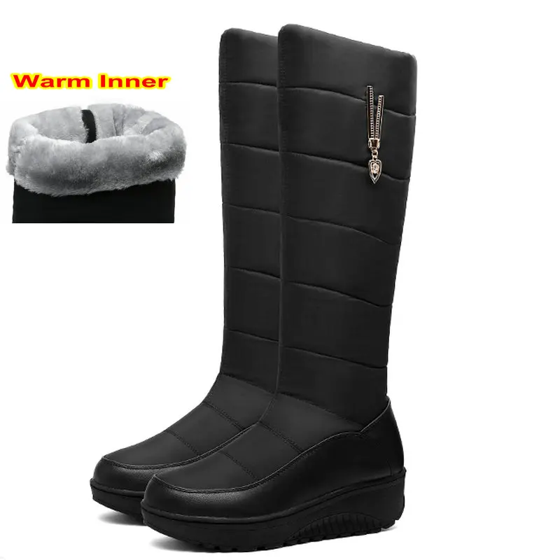 

Winter Warm Down Snow Boots Women Shoes Russian Korea Style Waterproof Platform Wedges Mid Calf Boots Female Plush 2020 New