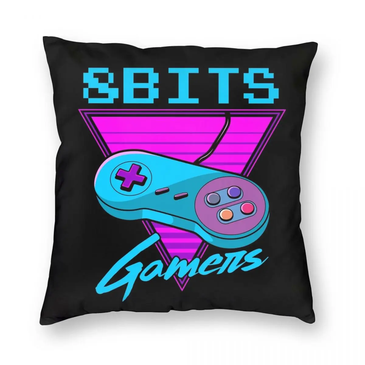 Retro 8 Bit Vapor Wave Gamers Pillowcase Polyester Linen Velvet Printed Zip Decor Throw Pillow Case Room Cushion Cover