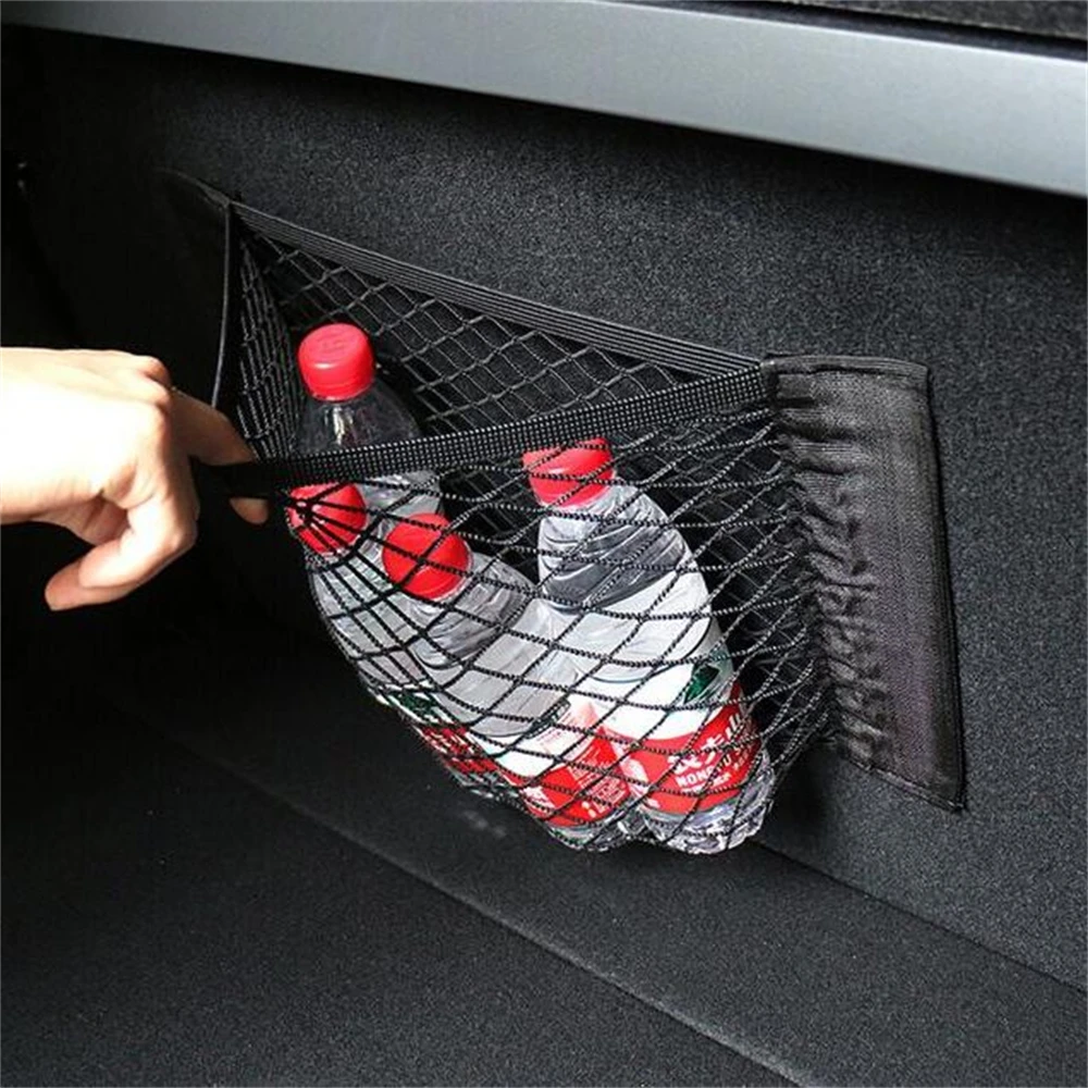 Car Trash Storage Bag Net Nylon Phone Drink Holder Trunk Cargo Net Storage Organizer Pocket For Car Trash Bag