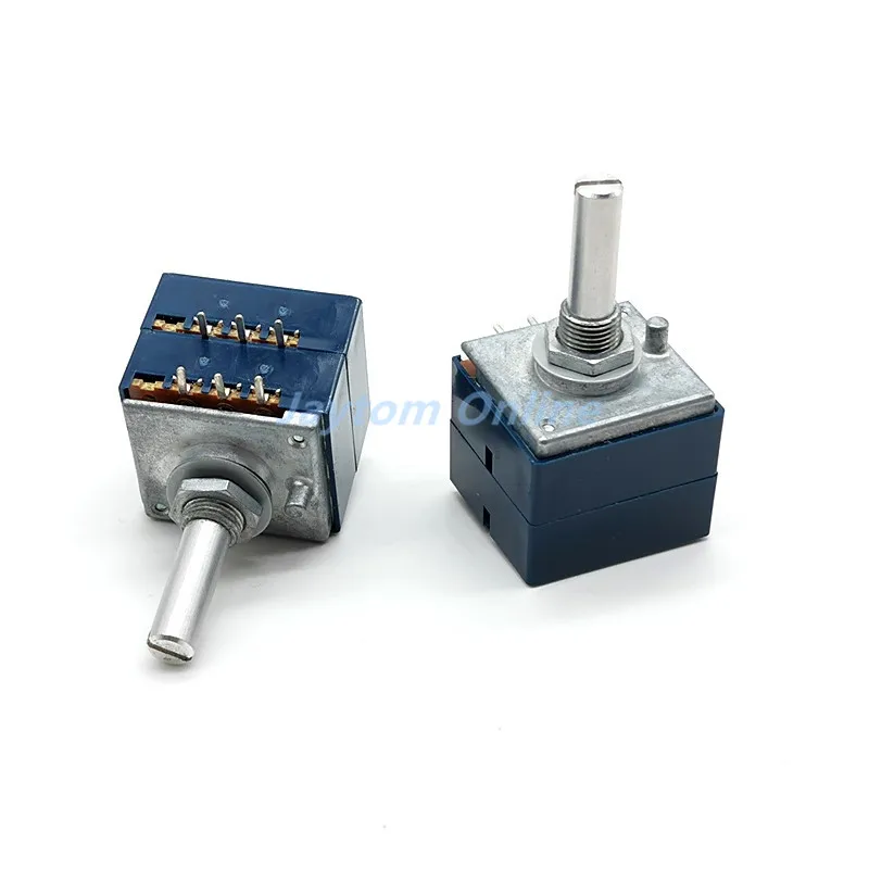 Double Volume Potentiometer ALPS RK27 10KA 20KA 50KA 100KA 250KAx2 Dual Unit 6Pins Round Handle Rotary Switch