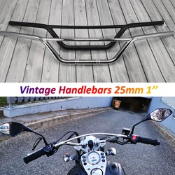 Retro Motorcycle Handlebar 25mm 1'' Motorbike Steering Wheel for Cafe Racer Bobber Chopper XL883 XL1200 Dyna Softail Fat Boy