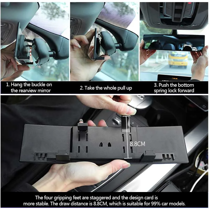 Car Mirror Interior Rearview Mirrors Universal Auto Rear View Mirror Anti-glare Wide-angle Surface Blue Mirror Auto Accessories