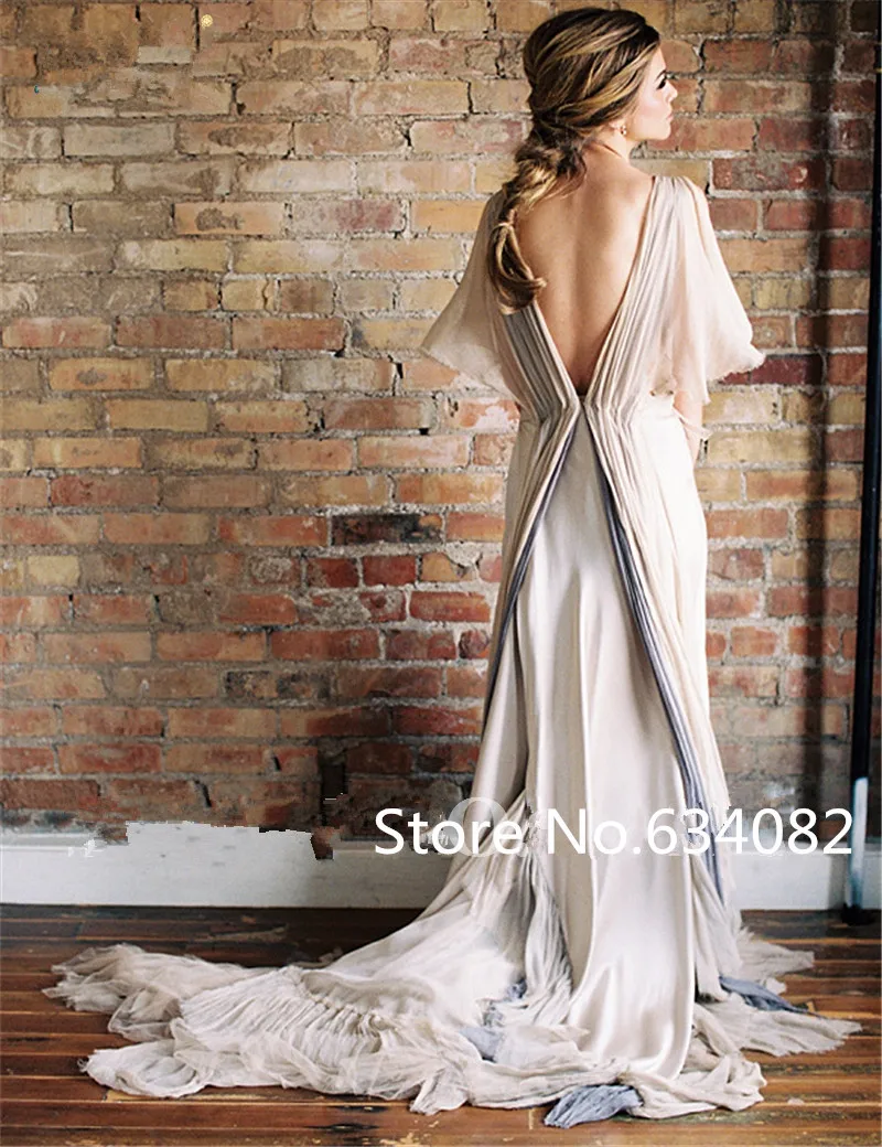 Neue vestido de novia 2018 elegante chiffon und satin böhmischen sexy mode strand braut abendkleid mutter der braut kleider