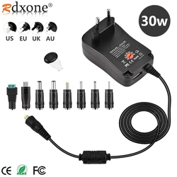 Uniwersalny Adapter AC 3V 4.5V 5V 6V 7.5V 9V 12V 2A 2.5A DC zasilacz transformator z 8 adapterami do urządzeń gospodarstwa domowego LED.