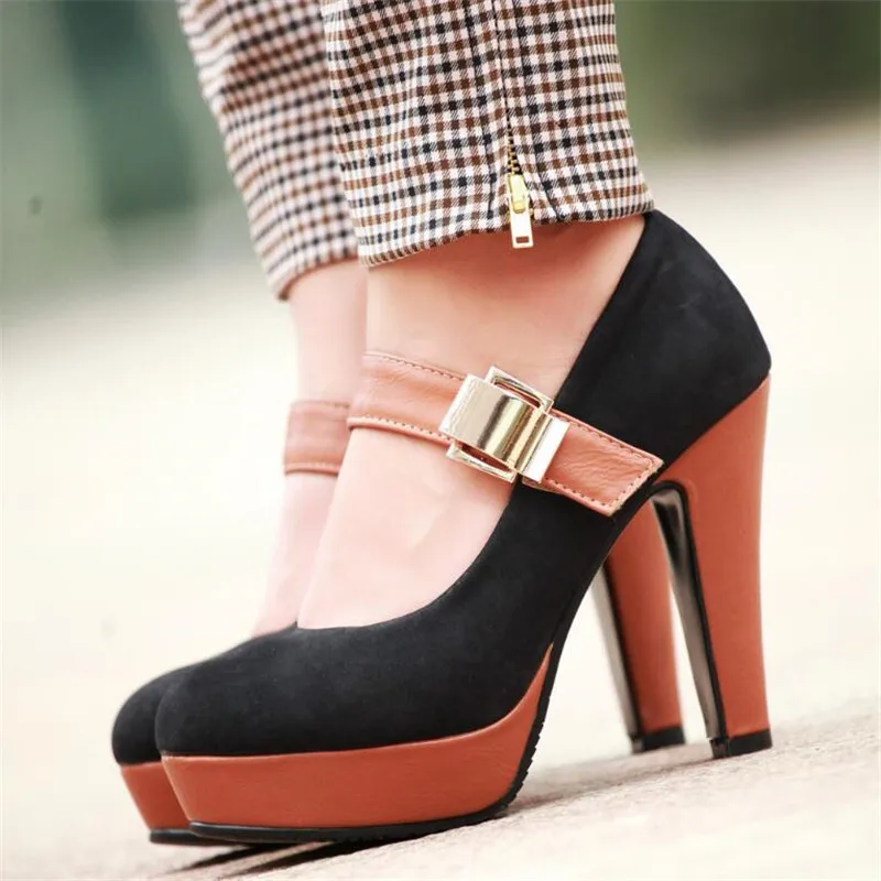 Women Shoes Pumps Fashion High Heels Shoes Ankle Strap Pumps Women Office Shoes Ladies Platform Women Heels 34-43