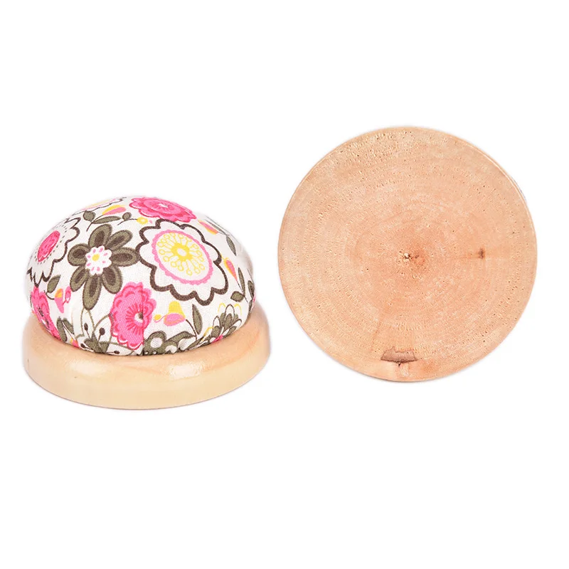 สีสุ่ม1Pcs ไม้ฐานด้านล่างเข็มหมอนผู้ถือจักรเย็บผ้าเย็บปักถักร้อย DIY Craft