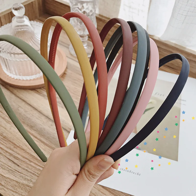 Nowa cienka obręcz do włosów z matową krawędzią antypoślizgowa z zębami Candy Color Girls Wash A Face Makeup Hair Band Koreańskie akcesoria do włosów