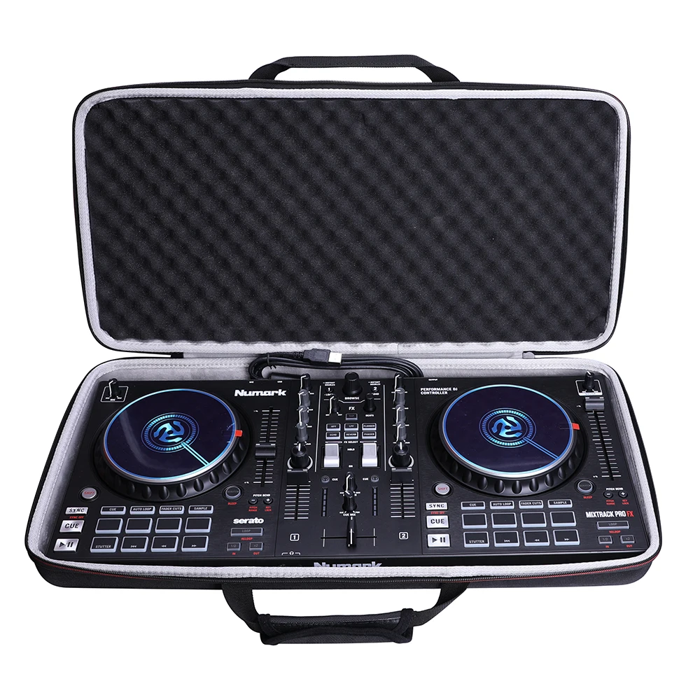 LTGEM EVA Hard Case for Numark Mixtrack Pro FX -2 Pairs OF DJ Controllers - Protective Portable Storage Bag