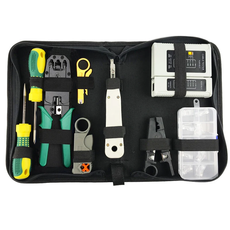 9 in 1 Multi-functional RJ45 RJ11 RJ12 CAT5 Portable LAN Network Repair Tool Kit Utp Cable Tester and PC Plug Plier Crimper